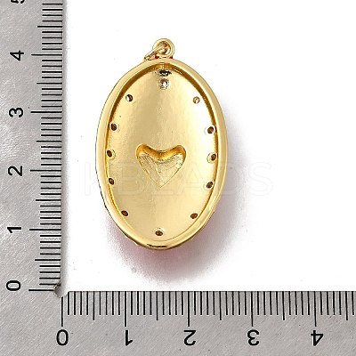 Brass Micro Pave Clear Cubic Zirconia Pendants KK-F899-01B-G-1