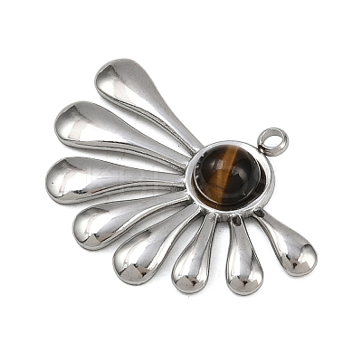 Natural Tiger Eye Pendants STAS-G363-07P-1