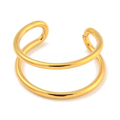 Ion Plating(IP) 304 Stainless Steel Hollow Open Cuff Ring for Women RJEW-A043-12G-1