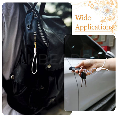 10Pcs 2 Colors Eco-Friendly Korean Waxed Polyester Cord Keychains KEYC-TA00035-1