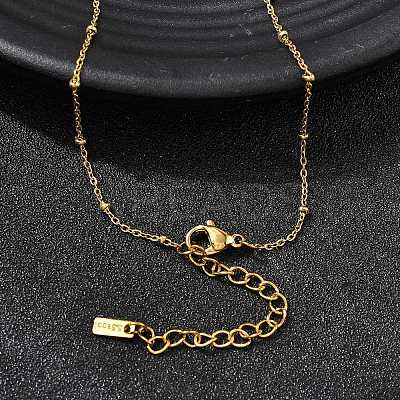 304 Stainless Steel Starfish Shell Shape Pendant Bib Necklaces for Women NJEW-K255-58G-1