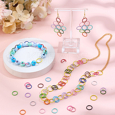 380Pcs 19 Colors Baking Paint Alloy Open Jump Rings FIND-AR0006-19A-1