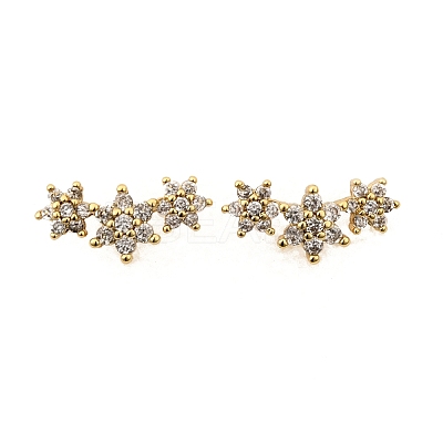 Brass Micro Pave Cubic Zirconia Stud Earrings LS-EJEW-F273-15B-G-1