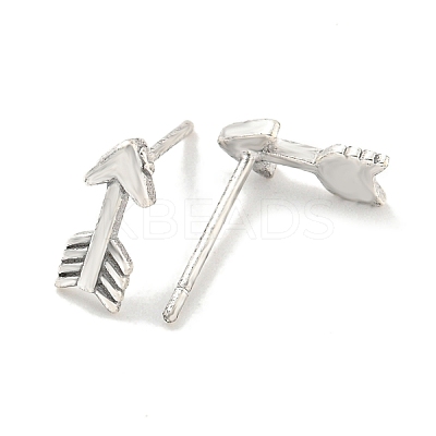 Rack Plated Arrow Brass Stud Earrings for Women EJEW-Z048-16P-1