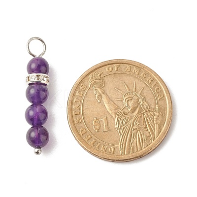 Gemstone Beaded Pendants PALLOY-JF01326-1