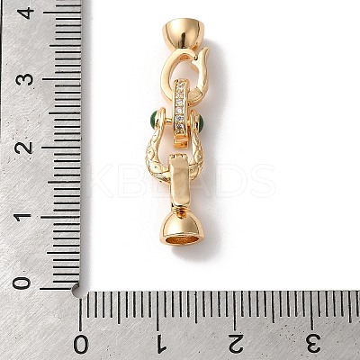 Brass Micro Pave Cubic Zirconia Fold Over Clasps KK-C062-082G-1