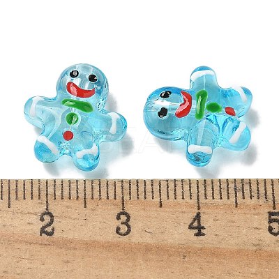 Christmas Transparent Glass Beads Strands LAMP-M021-02H-1