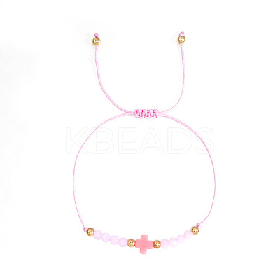 Bohemian Style Glass Braided Beads Bracelets EW0556-5-1
