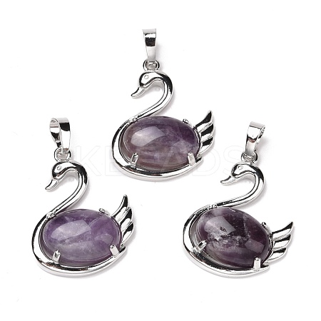 Natural Amethyst Pendants G-M385-04P-E-1