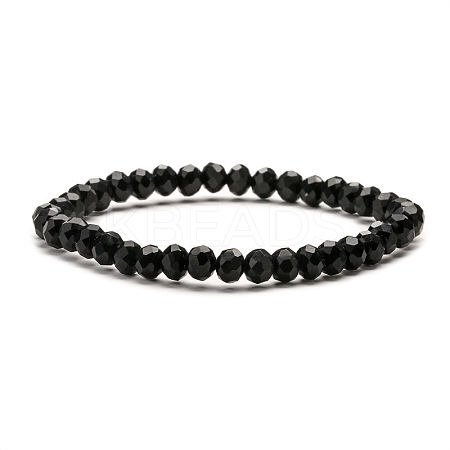 Fashionable Faceted Rondelle Glass Beads Stretch Bracelets for Women Girls Gift TQ6391-10-1