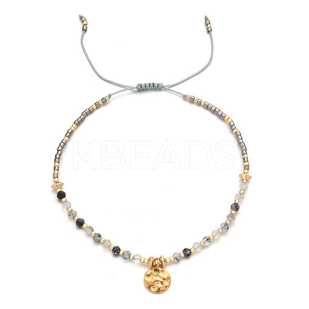 Natural Stone Braided Bead Bracelet FR2657-3-1