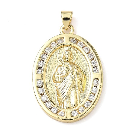 Brass Micro Pave Cubic Zirconia Pendants KK-Q068-33B-G-1