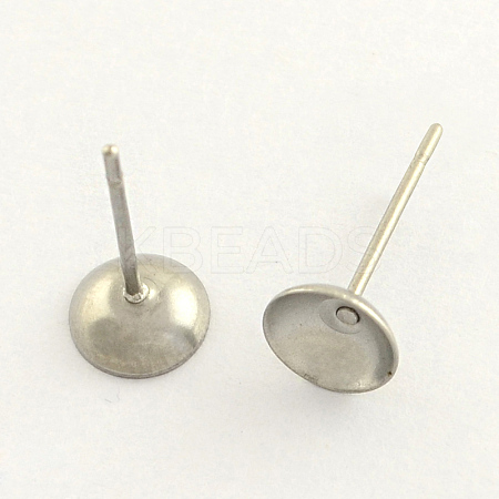 Non-Tarnish 304 Stainless Steel Post Stud Earring Findings LS-X-STAS-R063-48-1