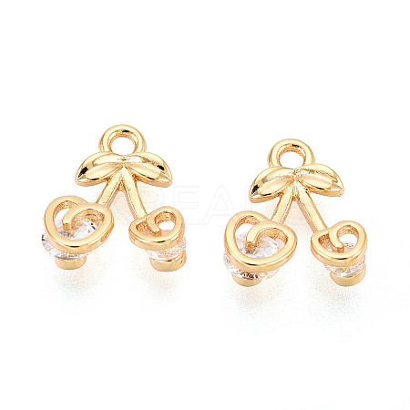 Brass Pave Cubic Zirconia Charms KK-N263-104G-1