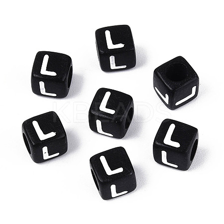 Initial Acrylic Horizontal Hole Beads X-OACR-ZX006-35L-1