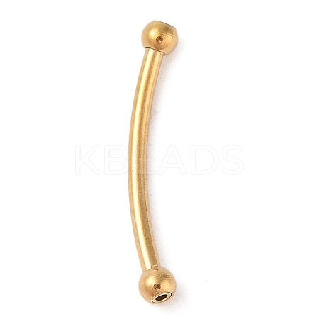 304 Stainless Steel Curved Tube Beads STAS-M061-04G-1