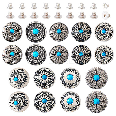 9 Style Alloy Decorative Rivets BUTT-SW0001-04C-1