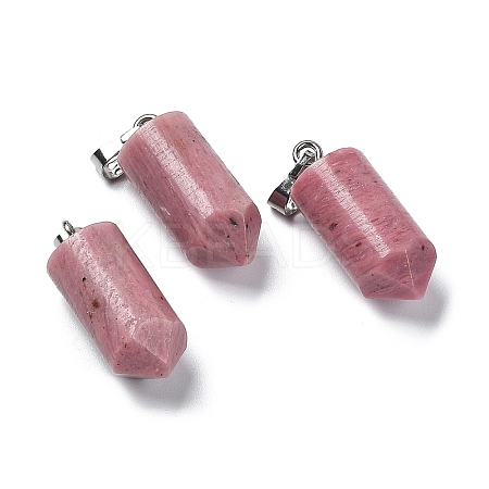 Natural Rhodonite Pointed Pendants G-E596-02P-02-1