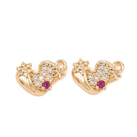 Christmas Brass Micro Pave Cubic Zirconia Pendants KK-L261-15B-G03-1