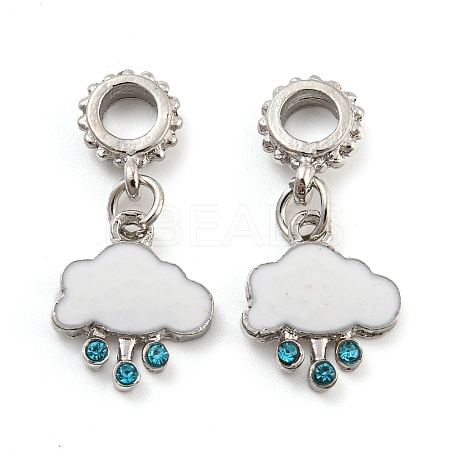 Rack Plating Alloy Enamel Cloud European Dangle Charms FIND-B034-01P-1