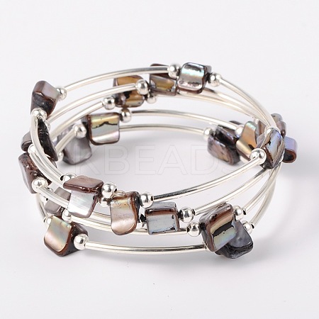 Shell Beads Wrap Bracelets BJEW-JB01608-05-1