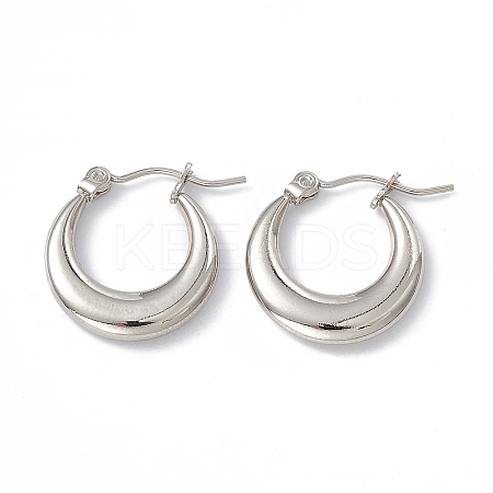 Tarnish Resistant 201 Stainless Steel Hoop Earrings with 304 Stainless Steel Pins for Women LS-X-EJEW-B016-06P-1