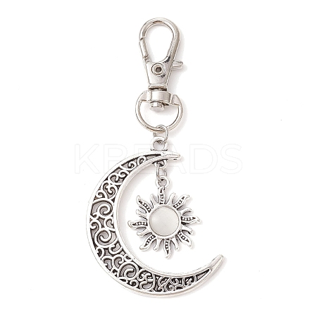 Moon & Sun Alloy Pendant Decorations HJEW-JM01596-03-1