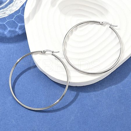Tarnish Resistant 304 Stainless Steel Big Hoop Earrings LS-EJEW-F105-04P-1