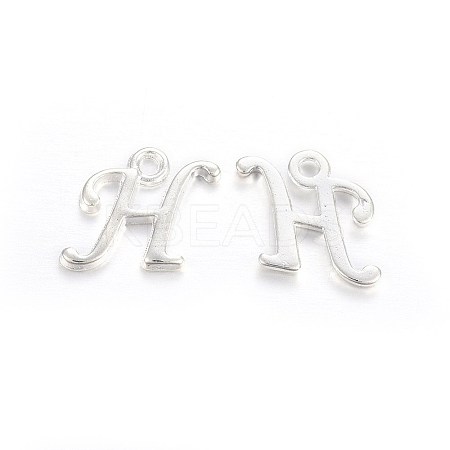 Silver Color Plated Alloy Letter Pendants PALLOY-J718-01S-H-1
