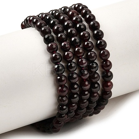 Natural Garnet Gemstone Bead Strands G-R263-4mm-1