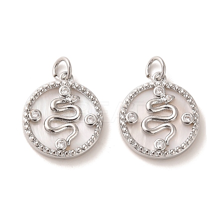 Brass Micro Pave Cubic Zirconia Pendants KK-P260-23P-1