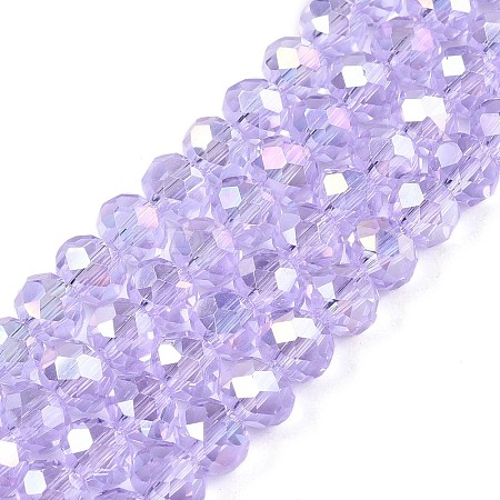 Electroplate Glass Beads Strands EGLA-A044-T6mm-B17-1