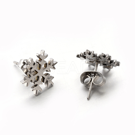 304 Stainless Steel Ear Studs EJEW-P045-01P-1