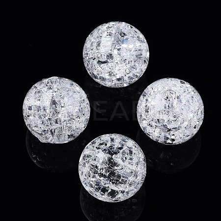 Transparent Crackle Style Acrylic Beads MACR-T036-16-1