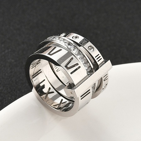 304 Stainless Steel Cubic Zirconia Finger Rings for Women Men RJEW-F189-06P-1