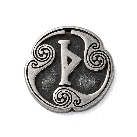 Rune Letters Alloy Pendants PALLOY-S193-01AS-03-1