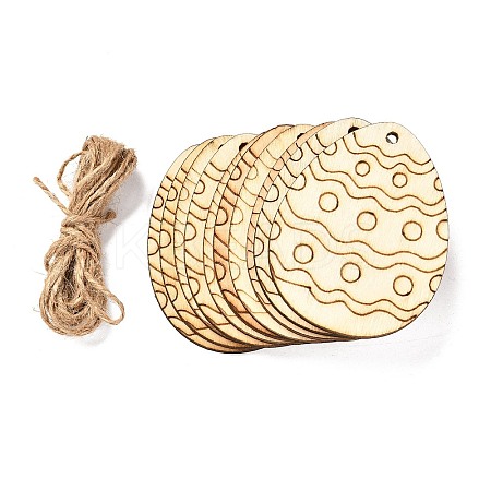 DIY Crafts Easter Egg Shape Cutouts Pendants AJEW-P087-B01-04-1