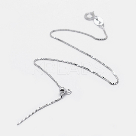 Anti-Tarnish Rhodium Plated 925 Sterling Silver Bracelet Making STER-F039-09P-1