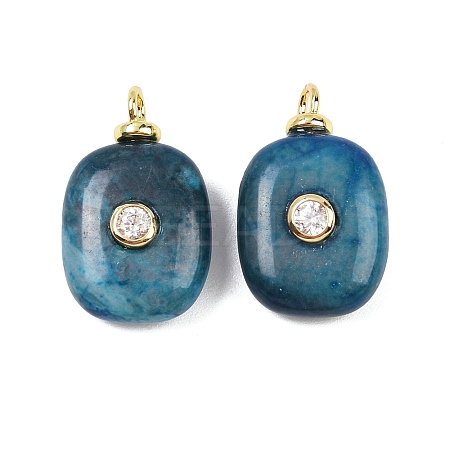Dyed Natural Blue Agate Pendants X-KK-B157-42F-08-1