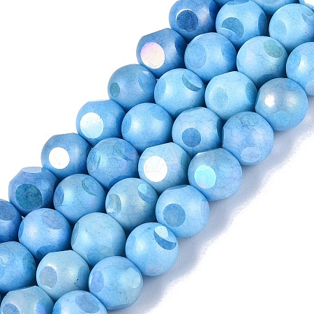Ombre Effect Dyed Electroplate Opaque Glass Beads Strands EGLA-Q130-01A-06-1