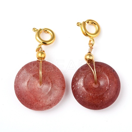 Natural Strawberry Quartz Pendants G-I307-02G-02-1