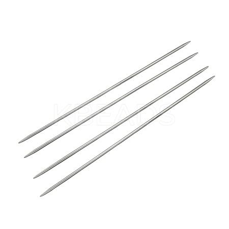 Tarnish Resistant Stainless Steel Double Pointed Knitting Needles(DPNS) TOOL-R044-350x3.25mm-1