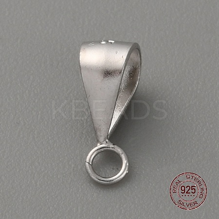 Rhodium Plated 925 Sterling Silver Tube Bails STER-WH0004-020-1