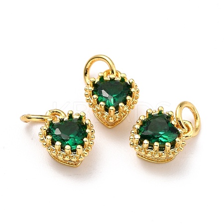 Brass Micro Pave Mixed Color Cubic Zirconia Pendants ZIRC-D120-02G-02-1