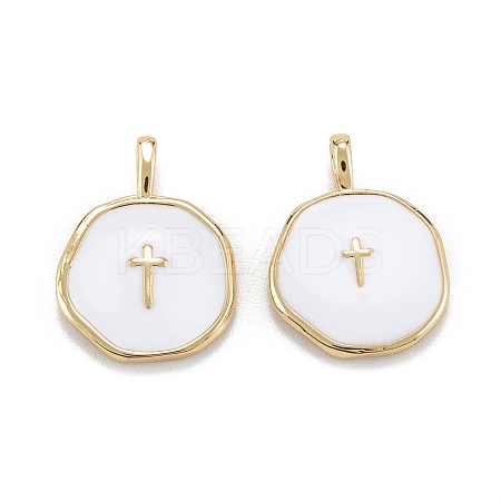 Brass Enamel Pendants LS-KK-A155-09G-1