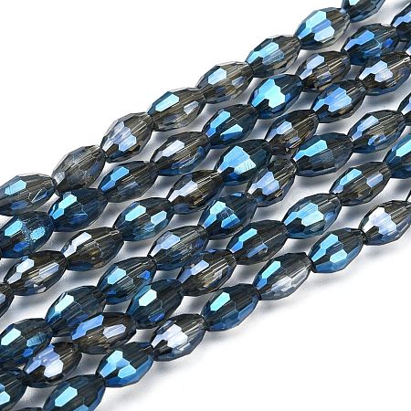 Electroplate Glass Beads Strands X-EGLA-J013-4X6mm-F25-1