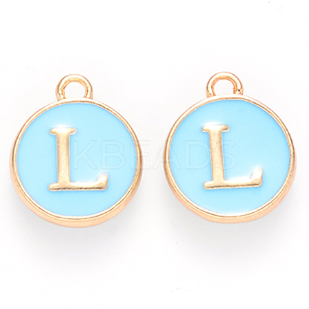 Golden Plated Alloy Enamel Charms X-ENAM-S118-04L-1