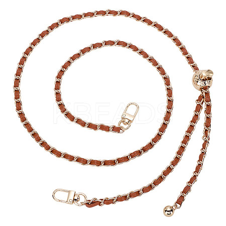 PU Leather & Piatinum Alloy Handbag Chain Straps PURS-WH0008-01G-03-1