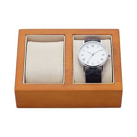 Wooden Double Watch Jewelry Display Stands ODIS-WH0099-48-1