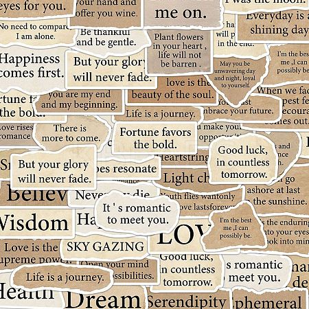 50Pcs PVC Self-Adhesive Inspirational Quote Stickers AJEW-R002-05A-1